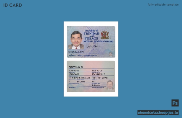 Beispielansicht des Personalausweises von Trinidad und Tobago (2016 bis heute)